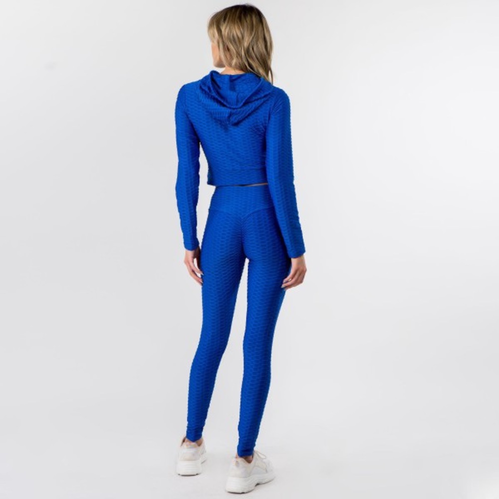 🆕 Honey-Comb Activewear Set Cropped Hoodie & Brazilian Butt Lifting Leggings - Picture 4 of 7